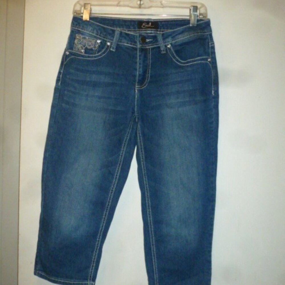 Earl Brand Embellished Cropped Denim Jeans - Sz 6